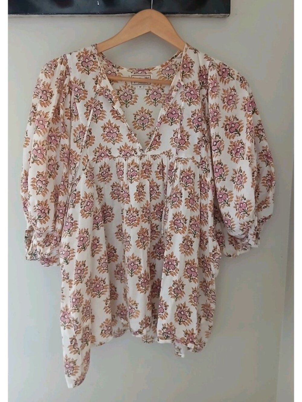Mille Resort & Travel Block Print Popover Blouse